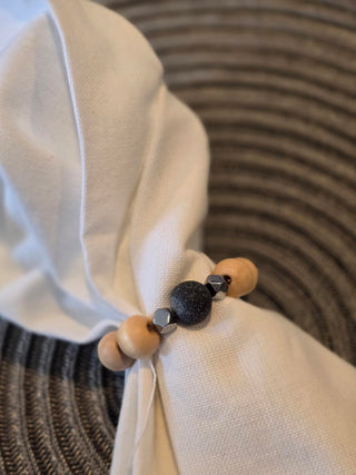 Grey Druzy Agate Napkin Rings