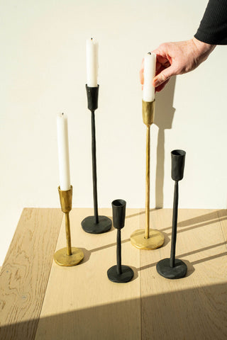 Luna Forged Candlestick Gold